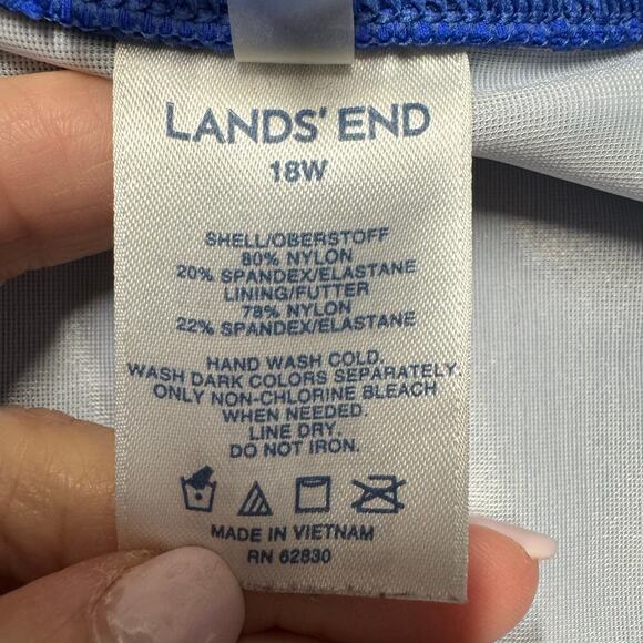 Lands End Womens Royal Blue Swim Skirt Attached Brief Suit Bottom Plus Size 18W - Picture 7 of 7